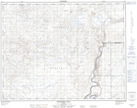 072L07 Watching Hill Canadian topographic map, 1:50,000 scale