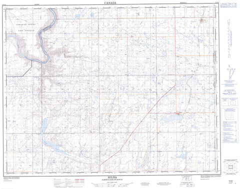 072L08 Hilda Canadian topographic map, 1:50,000 scale