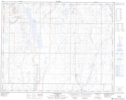 072M05 Sunnynook Canadian topographic map, 1:50,000 scale