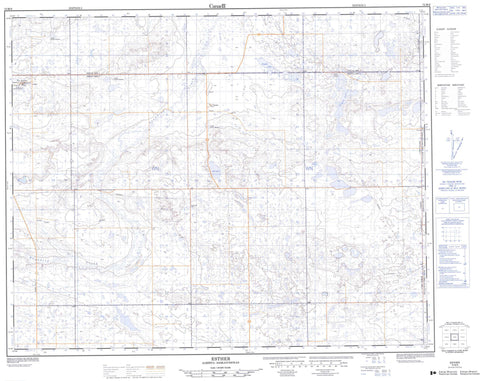 072M09 Esther Canadian topographic map, 1:50,000 scale