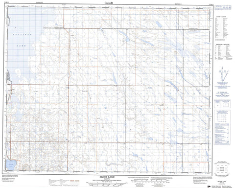 072M13 Bloor Lake Canadian topographic map, 1:50,000 scale