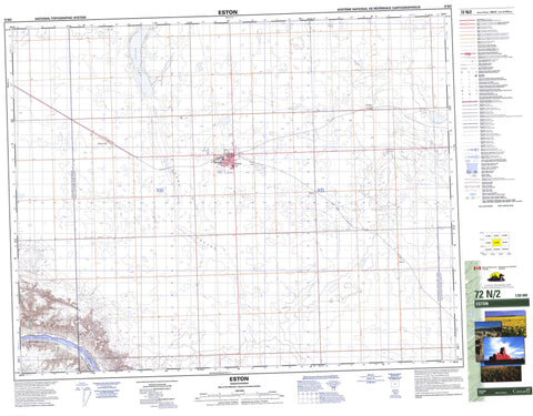 072N02 Eston Canadian topographic map, 1:50,000 scale