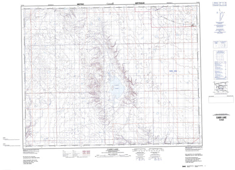 072N04 Cabri Lake Canadian topographic map, 1:50,000 scale