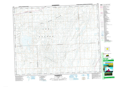 072N08 Gunnworth Canadian topographic map, 1:50,000 scale