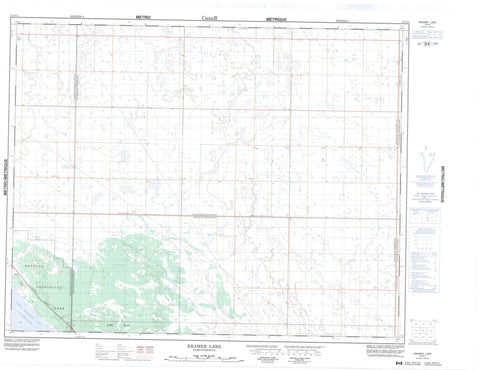 072O01 Kramer Lake Canadian topographic map, 1:50,000 scale