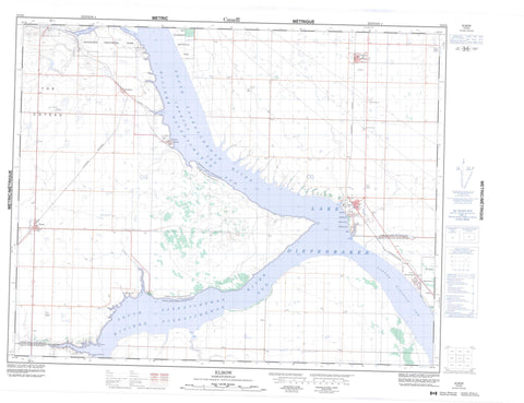 072O02 Elbow Canadian topographic map, 1:50,000 scale