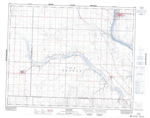 072O06 Outlook Canadian topographic map, 1:50,000 scale