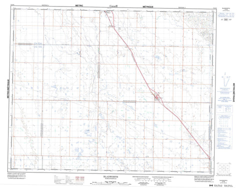 072O08 Bladworth Canadian topographic map, 1:50,000 scale