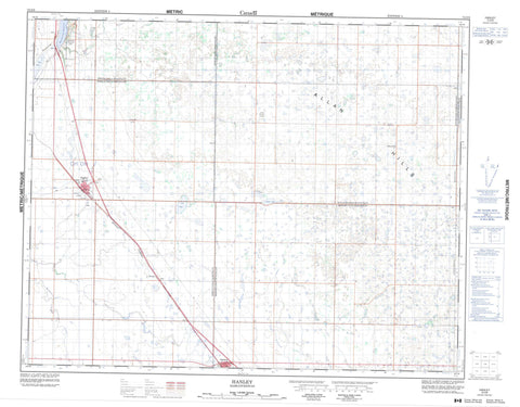 072O09 Hanley Canadian topographic map, 1:50,000 scale