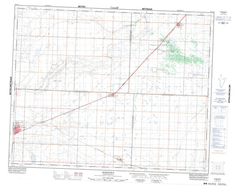 072O12 Rosetown Canadian topographic map, 1:50,000 scale