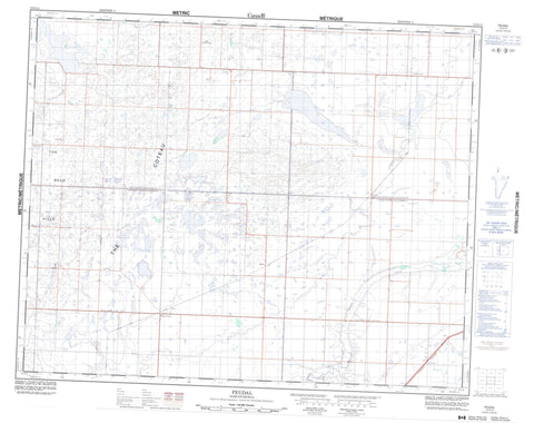 072O13 Feudal Canadian topographic map, 1:50,000 scale