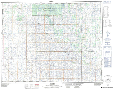 072P01 Arbury Canadian topographic map, 1:50,000 scale