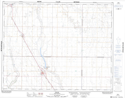 072P04 Craik Canadian topographic map, 1:50,000 scale