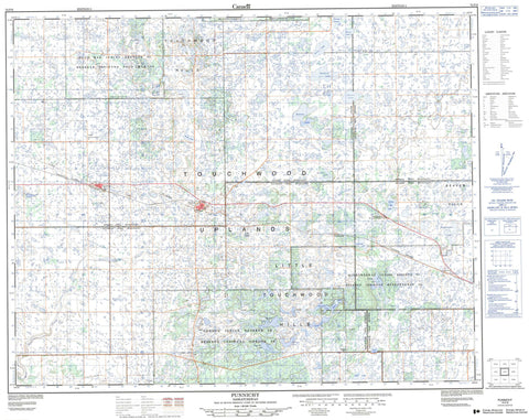 072P08 Punnichy Canadian topographic map, 1:50,000 scale