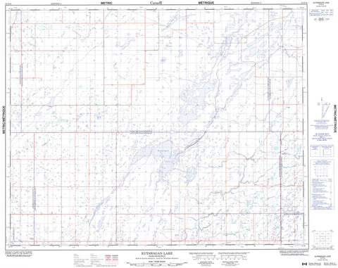 072P10 Kutawagan Lake Canadian topographic map, 1:50,000 scale