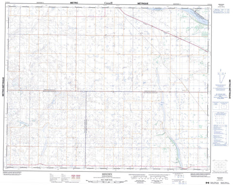 072P12 Renown Canadian topographic map, 1:50,000 scale