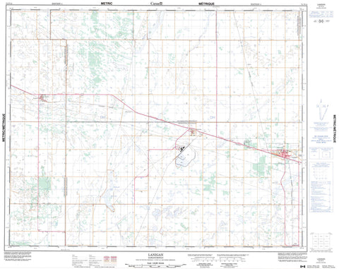 072P14 Lanigan Canadian topographic map, 1:50,000 scale