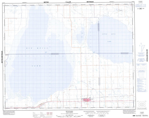 072P16 Wynyard Canadian topographic map, 1:50,000 scale