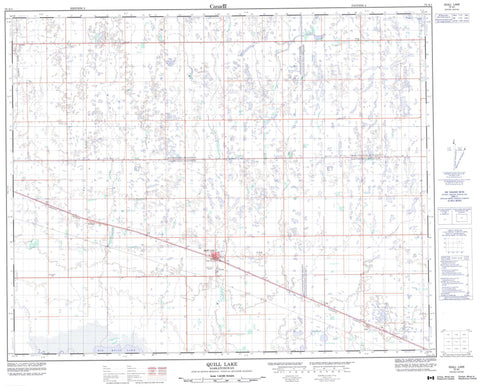 073A01 Quill Lake Canadian topographic map, 1:50,000 scale