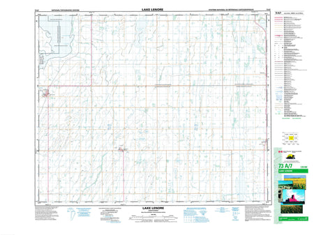 073A07 Lake Lenore Canadian topographic map, 1:50,000 scale