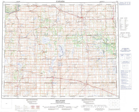 073A Melfort Canadian topographic map, 1:250,000 scale