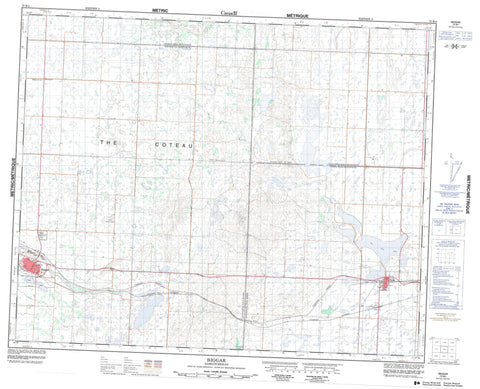 073B04 Biggar Canadian topographic map, 1:50,000 scale