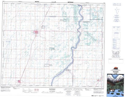 073B09 Rosthern Canadian topographic map, 1:50,000 scale