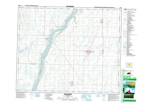 073B10 Waldheim Canadian topographic map, 1:50,000 scale