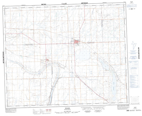 073C07 Wilkie Canadian topographic map, 1:50,000 scale