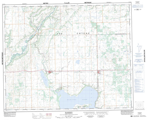 073C13 Marsden Canadian topographic map, 1:50,000 scale