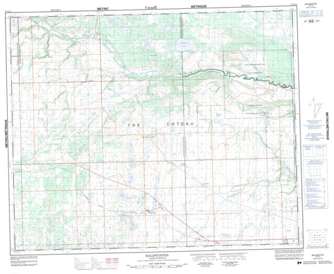 073C14 Baldwinton Canadian topographic map, 1:50,000 scale