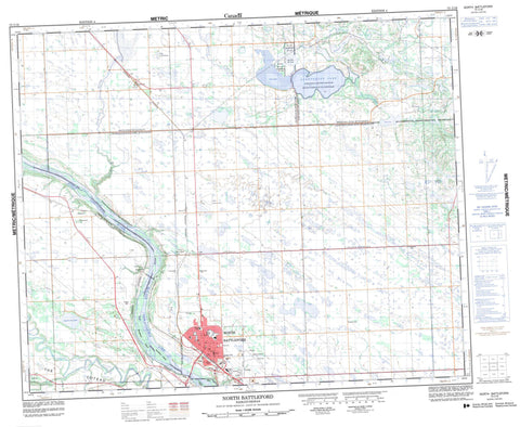 073C16 North Battleford Canadian topographic map, 1:50,000 scale