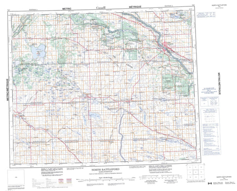 073C North Battleford Canadian topographic map, 1:250,000 scale