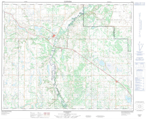 073D11 Hardisty Canadian topographic map, 1:50,000 scale