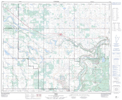 073D14 Irma Canadian topographic map, 1:50,000 scale