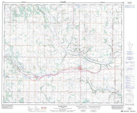 073E06 Mannville Canadian topographic map, 1:50,000 scale