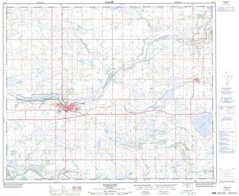 073E07 Vermilion Canadian topographic map, 1:50,000 scale