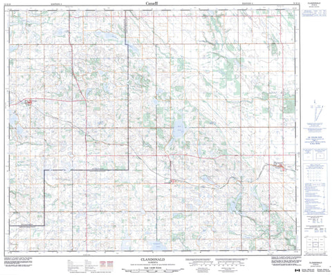 073E10 Clandonald Canadian topographic map, 1:50,000 scale