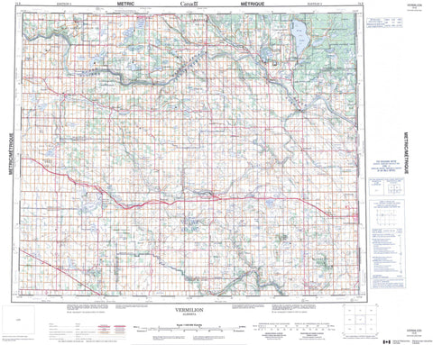 073E Vermilion Canadian topographic map, 1:250,000 scale