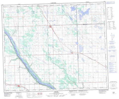 073F02 Edam Canadian topographic map, 1:50,000 scale