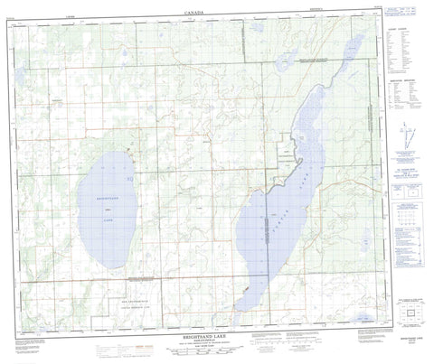 073F10 Brightsand Lake Canadian topographic map, 1:50,000 scale