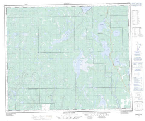 073F13 Bronson Lake Canadian topographic map, 1:50,000 scale