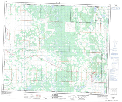 073G06 Mildred Canadian topographic map, 1:50,000 scale