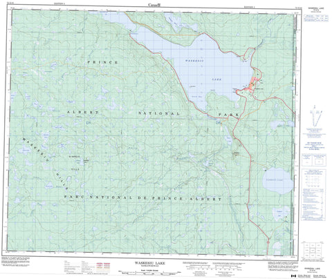 073G16 Waskesiu Lake Canadian topographic map, 1:50,000 scale