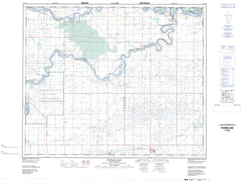 073H03 Peonan Lake Canadian topographic map, 1:50,000 scale