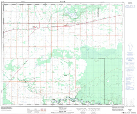 073H06 Weirdale Canadian topographic map, 1:50,000 scale