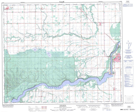 073H08 Nipawin Canadian topographic map, 1:50,000 scale