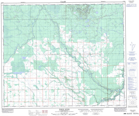 073H09 Torch River Canadian topographic map, 1:50,000 scale