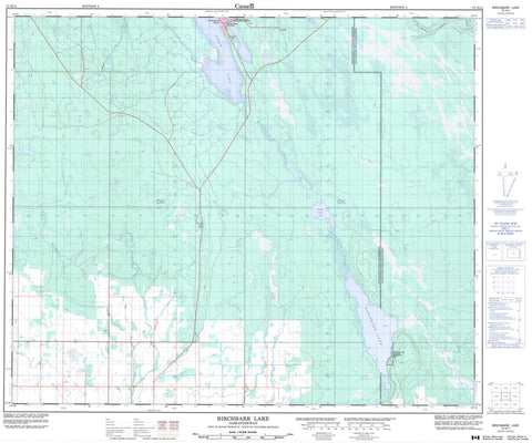 073H11 Birchbark Lake Canadian topographic map, 1:50,000 scale