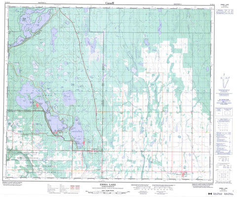073H12 Emma Lake Canadian topographic map, 1:50,000 scale